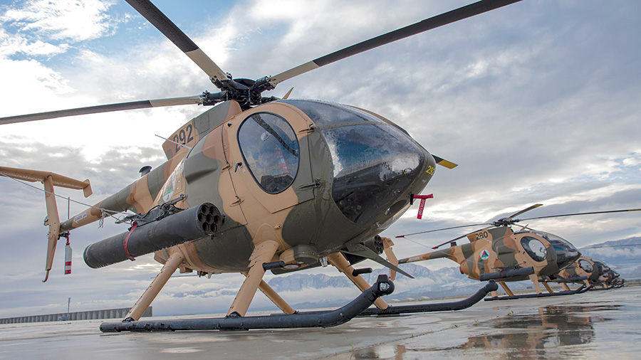 inventar Adiccion consumirse MD HELICOPTERS asegura el apoyo de los helicópteros de ataque ligero MD  530F Cayuse Warrior de la Fuerza Aérea Afgana.